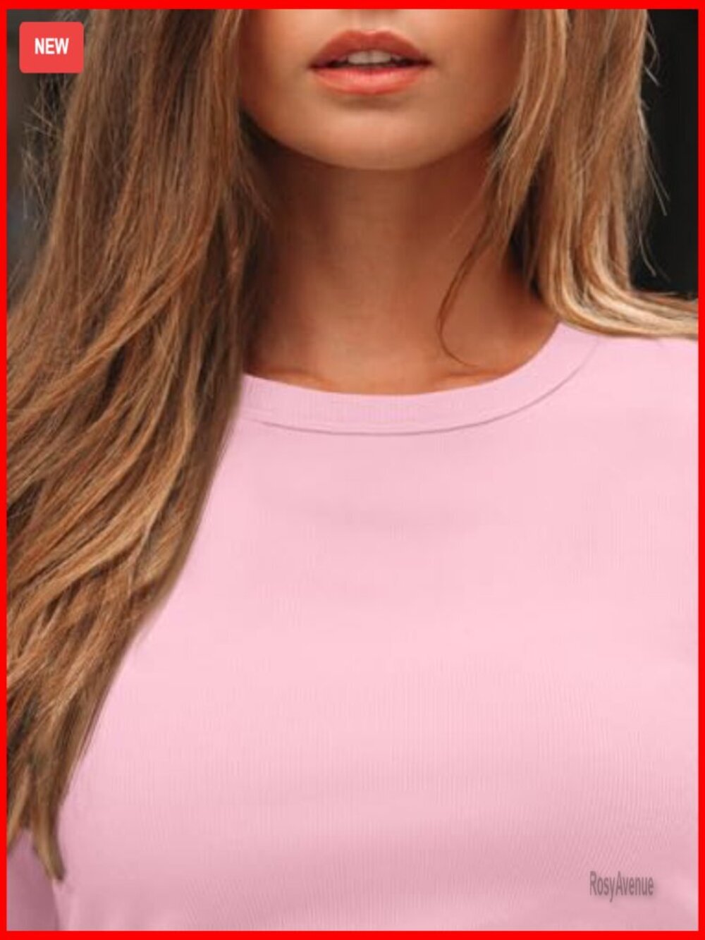 Ribbed Long Sleeve Crewneck Top Stretch Fitted Work Casual - Picture 6 of 7